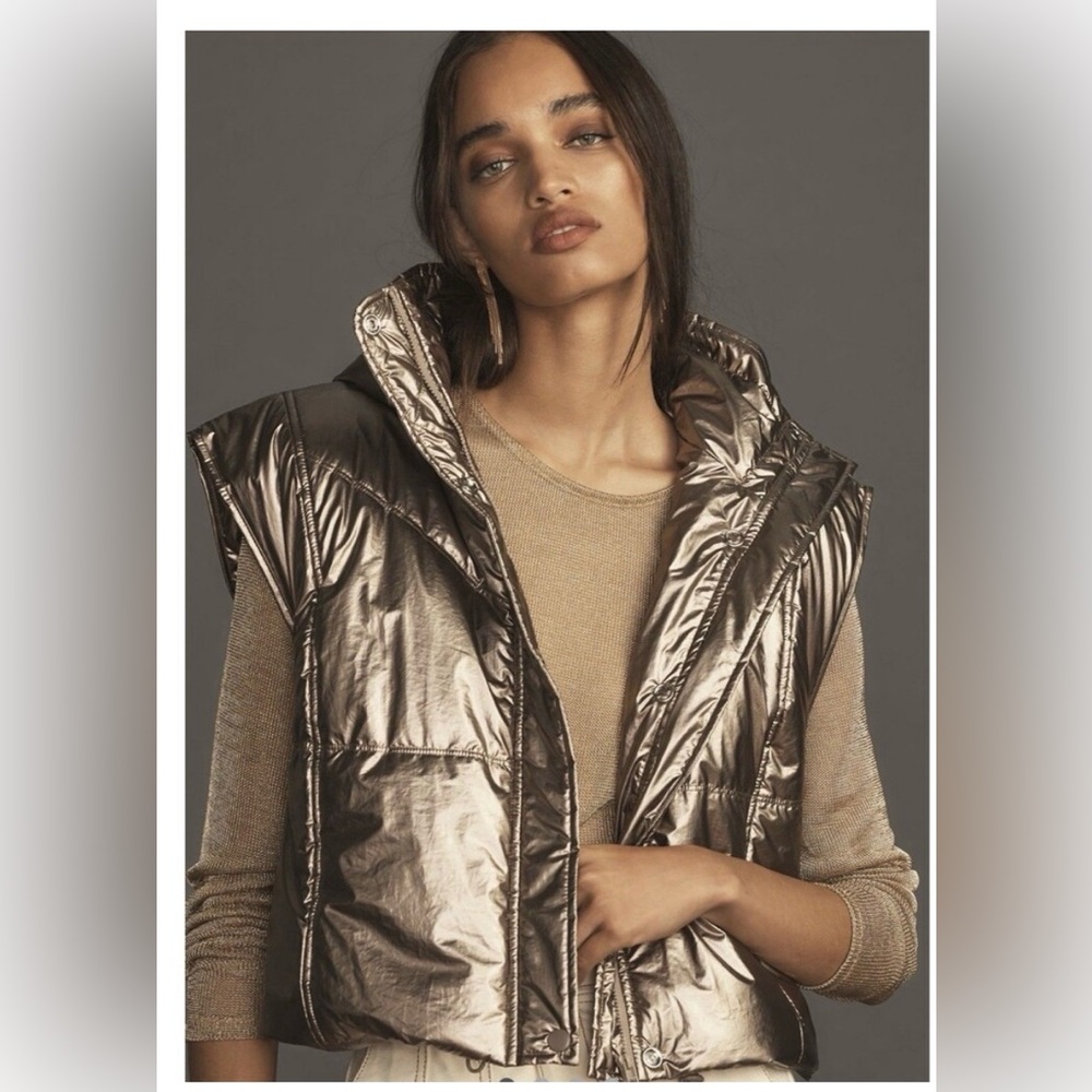 Anthropologie Metallic Vest